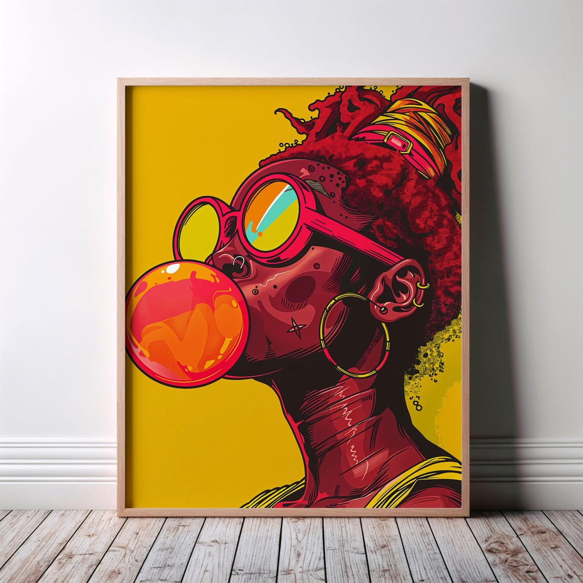 Black Wall Art African Print Afrocentric Afrofuturistic Urban Colourful