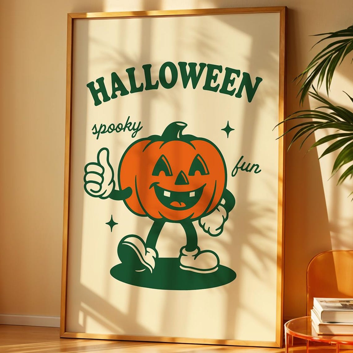 Retro Spooky Fun Jack O Lantern Cute Halloween Cartoon Poster