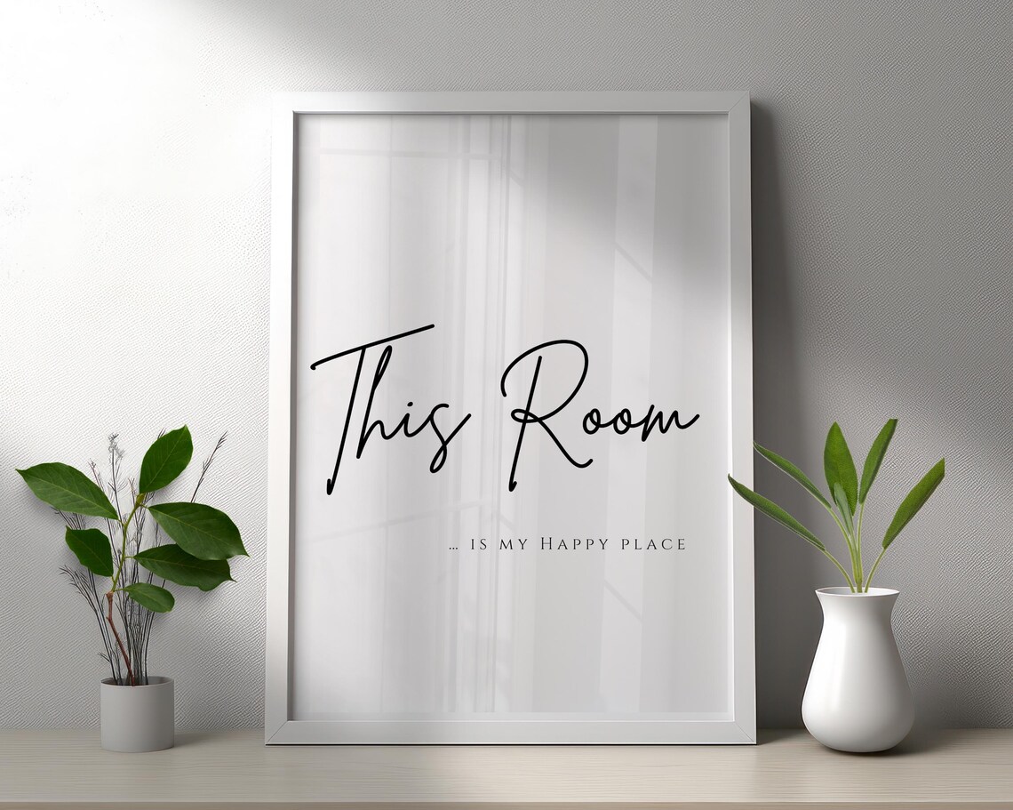 This Room Is My Happy Place Elegant Script Home Quote Poster - Image 2
