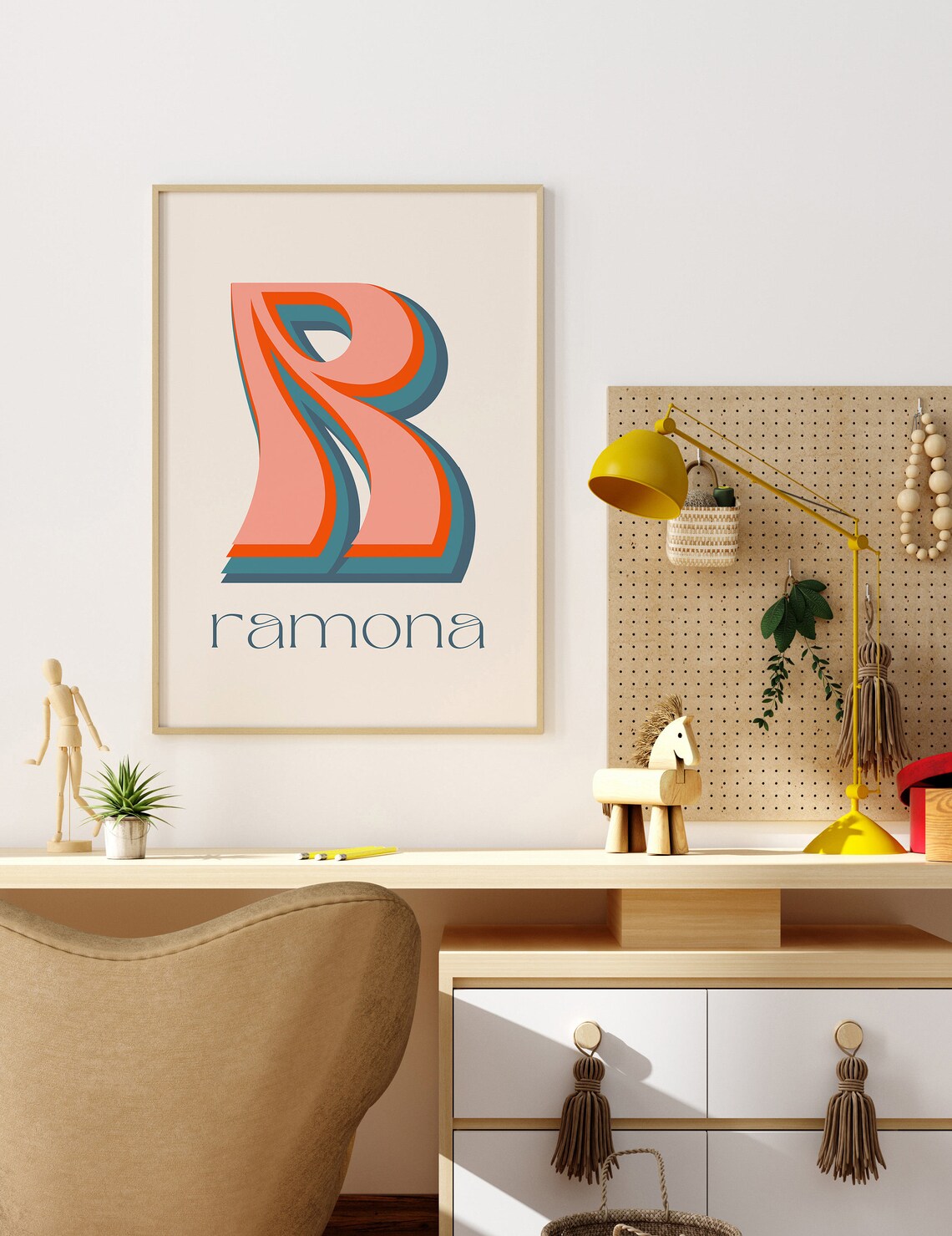 Custom Name Print, Groovy Kids Room Poster - Image 3