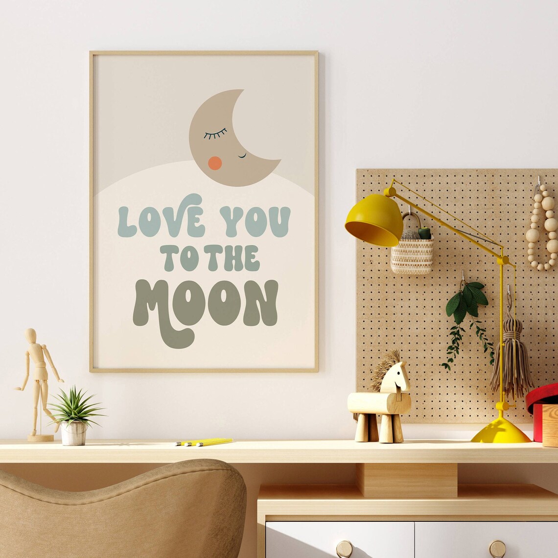 Boho Kids Moon Affirmation Playroom Art Print - Image 5