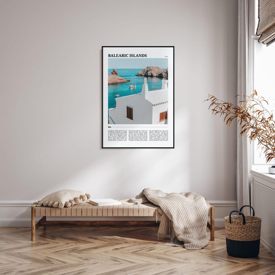 Balearic Islands Spain Whitewashed Village Bay Seascape Poster - Image 4