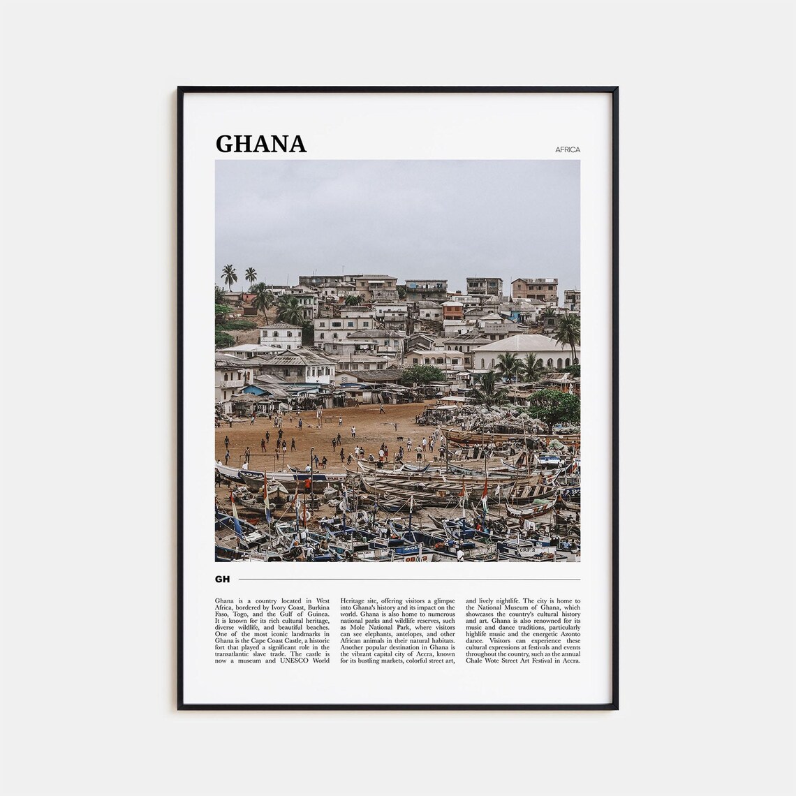 Ghana Travel Poster No 2, Africa Wall Art Print