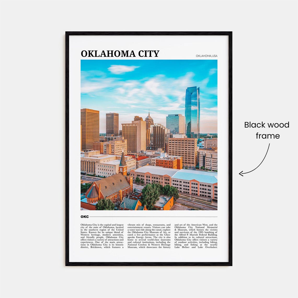 Oklahoma City Travel Poster No 1 Oklahoma City Wall Art Oklahoma City Poster Oklahoma City Photo Oklahoma City Decor Oklahoma Usa - Image 2