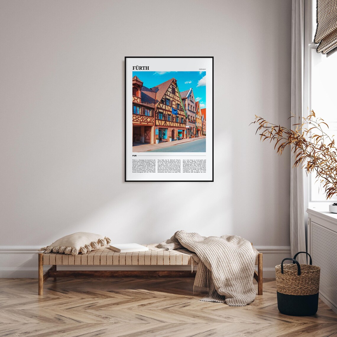 Furth Germany Half Timbered Historic Street Photo Travel Poster - Image 4