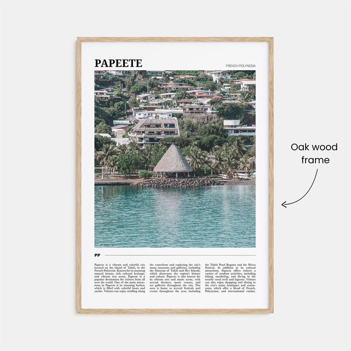 Papeete French Polynesia Tahiti Harbor Waterfront Scene Poster - Image 3