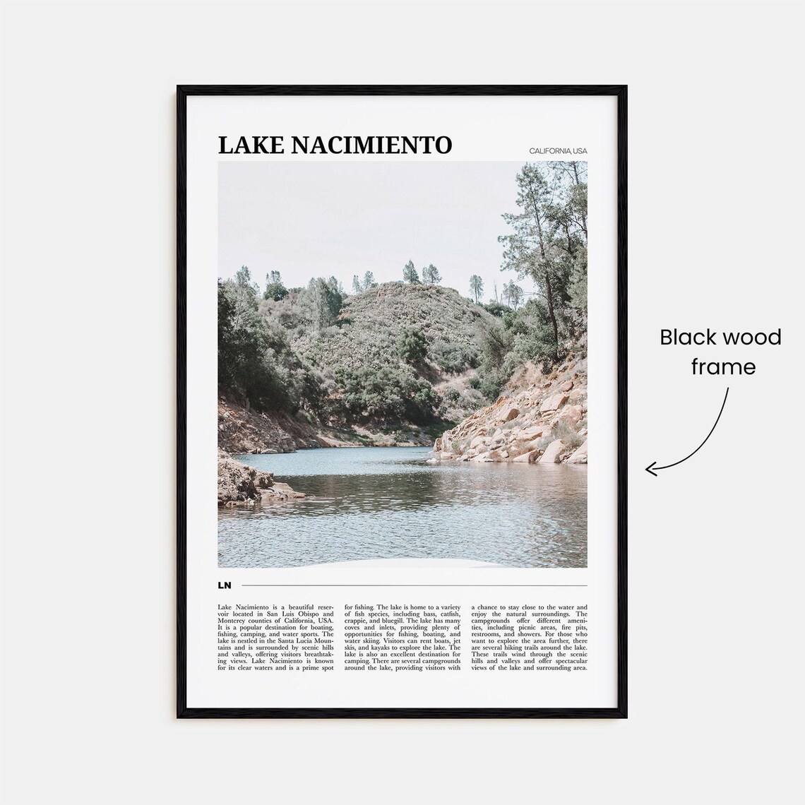 Lake Nacimiento Travel Poster, Lake View Art Print - Image 2