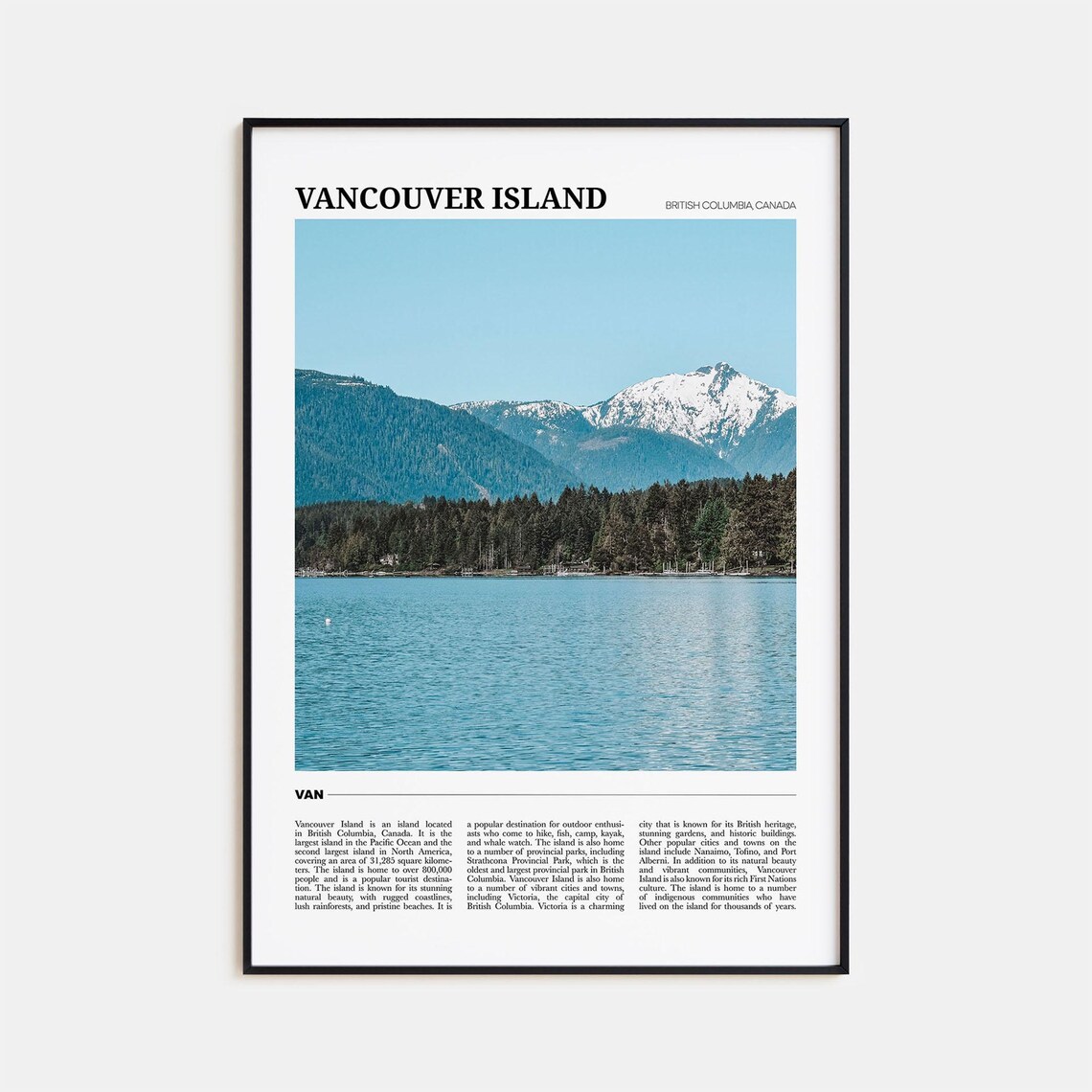 Vancouver Island Travel Poster, Place-Name Wall Art