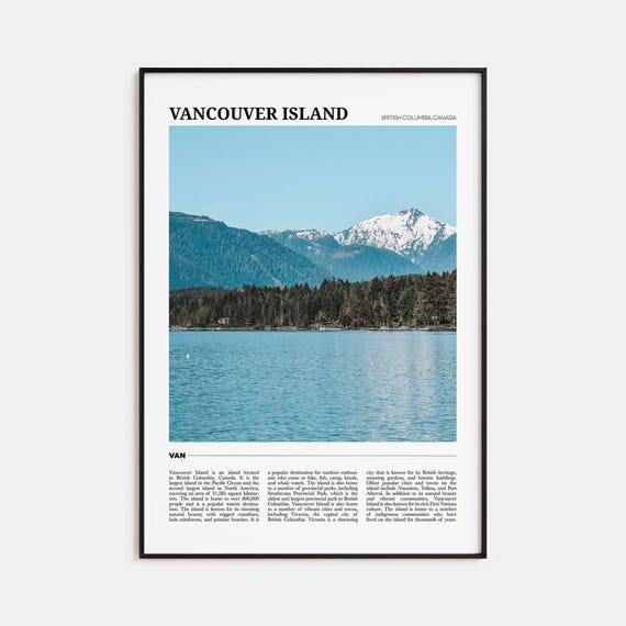 Vancouver Island Travel Poster, Place-Name Wall Art