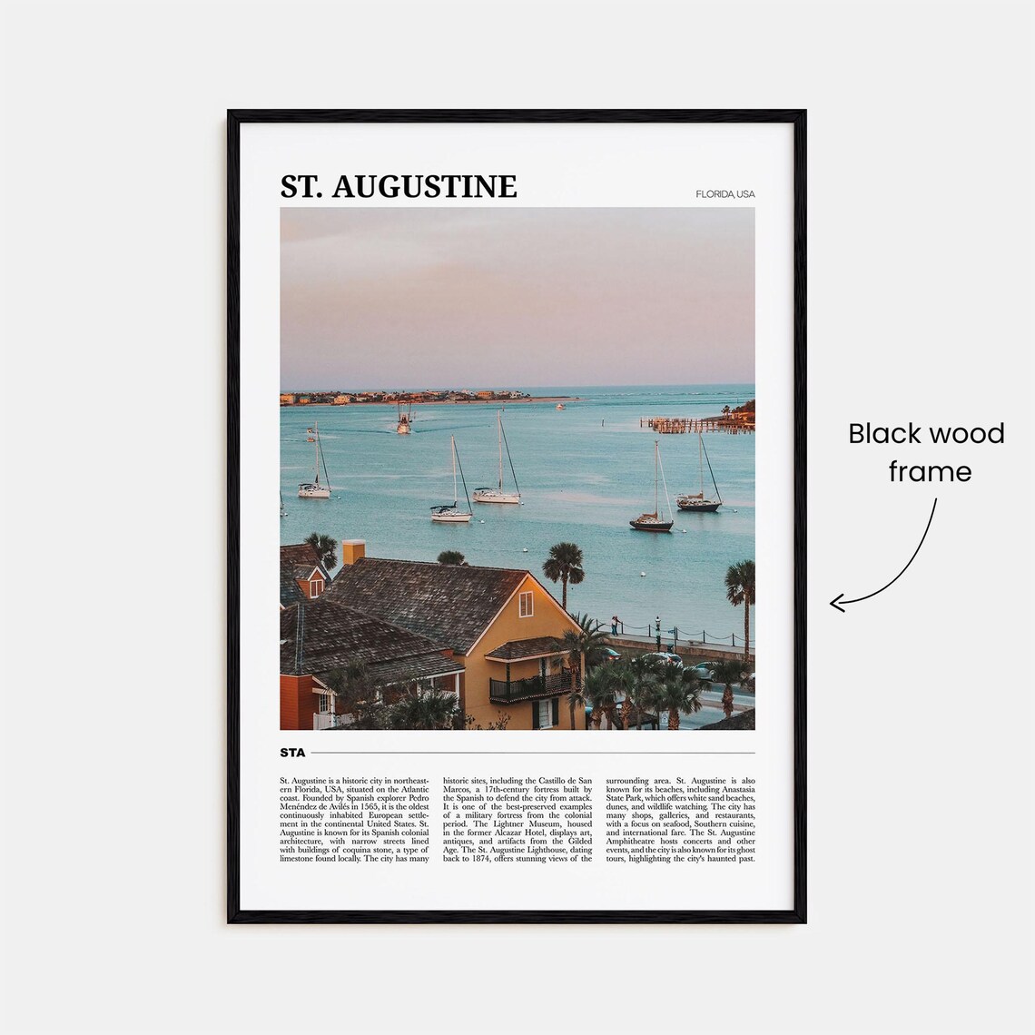 St Augustine Travel Poster, Florida USA Travel Poster - Image 2