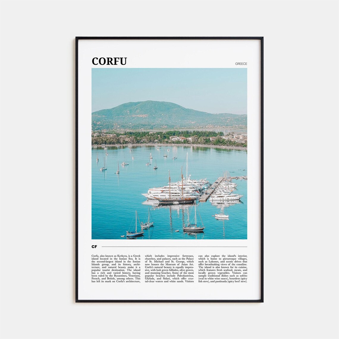 Corfu Travel Poster, Greece Destination Art Print