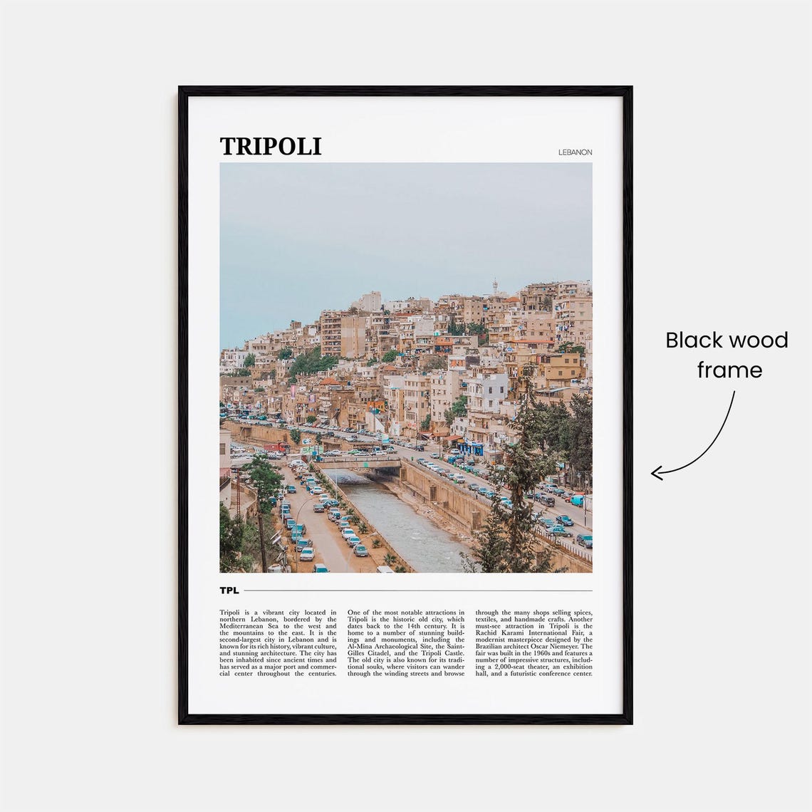 Tripoli Lebanon Historic Cityscape and River Road Travel Poster - Image 2