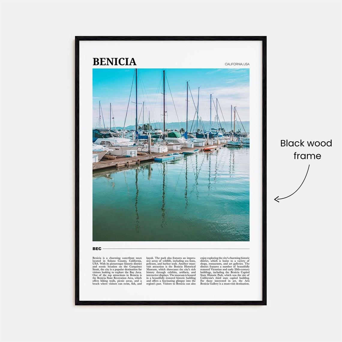 Benicia Travel Poster, California Wall Art Print - Image 2