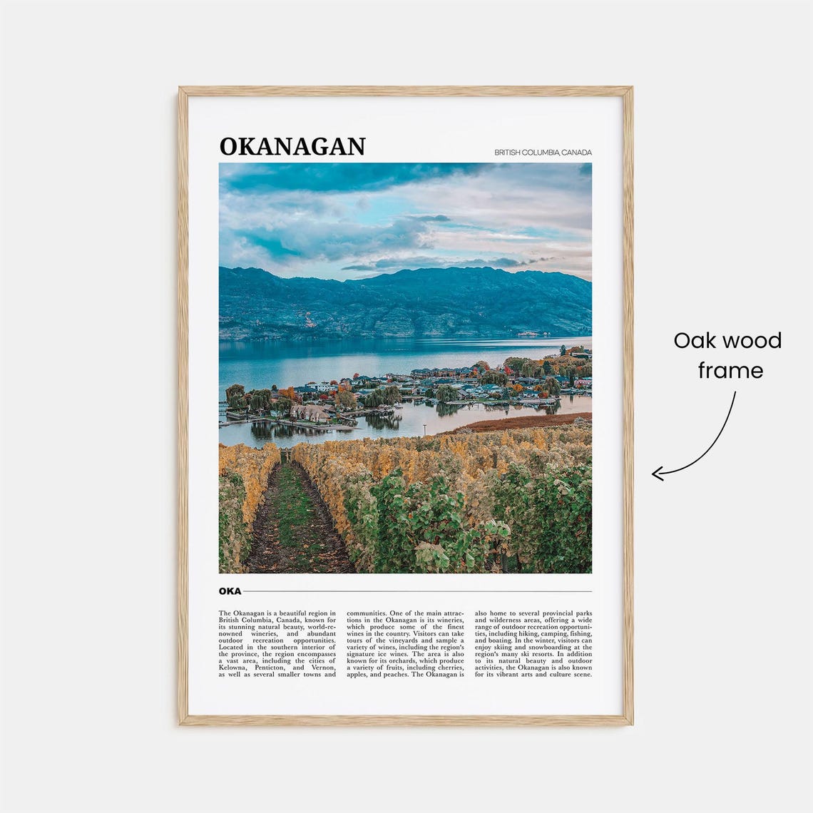 Okanagan British Columbia Vineyard Lake Valley Wine Country Poster - Image 3