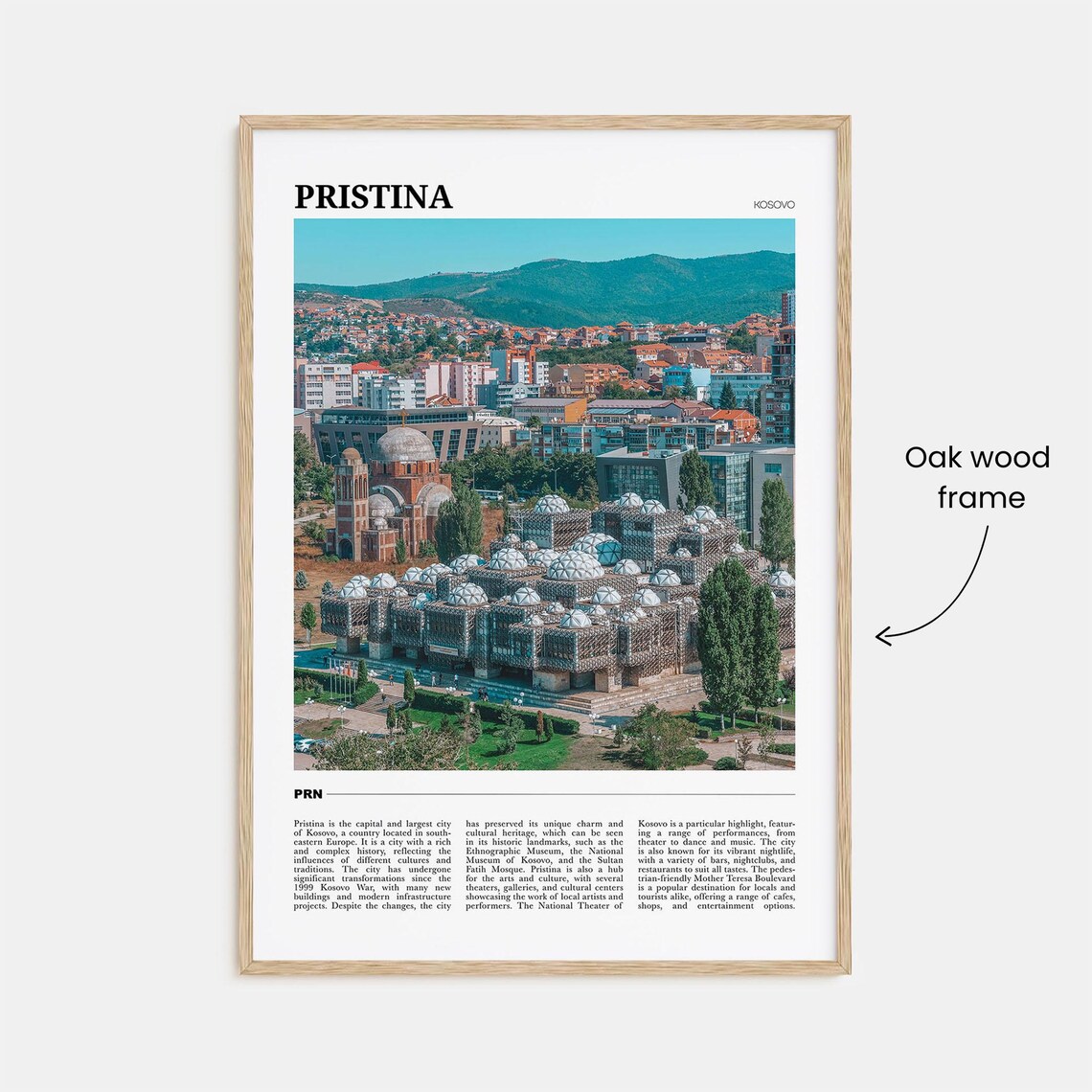 Pristina Kosovo National Library Domes Cityscape Travel Poster - Image 3