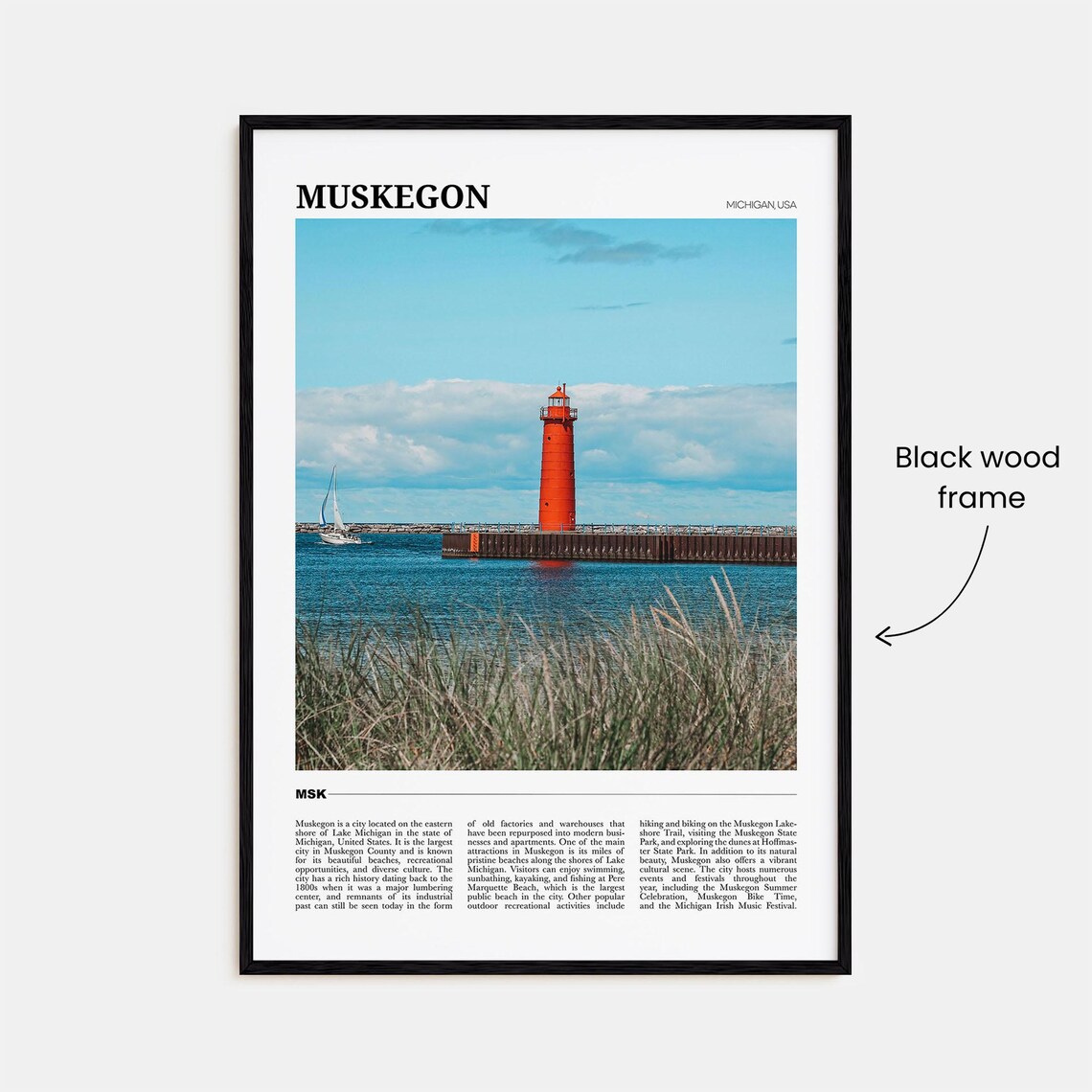 Muskegon Travel Poster, Michigan Wall Art - Image 2