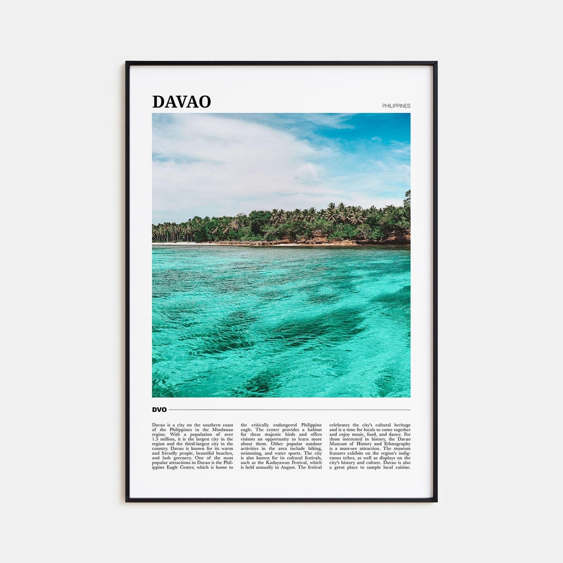Davao Philippines Tropical Coastline Turquoise Water Island Poster
