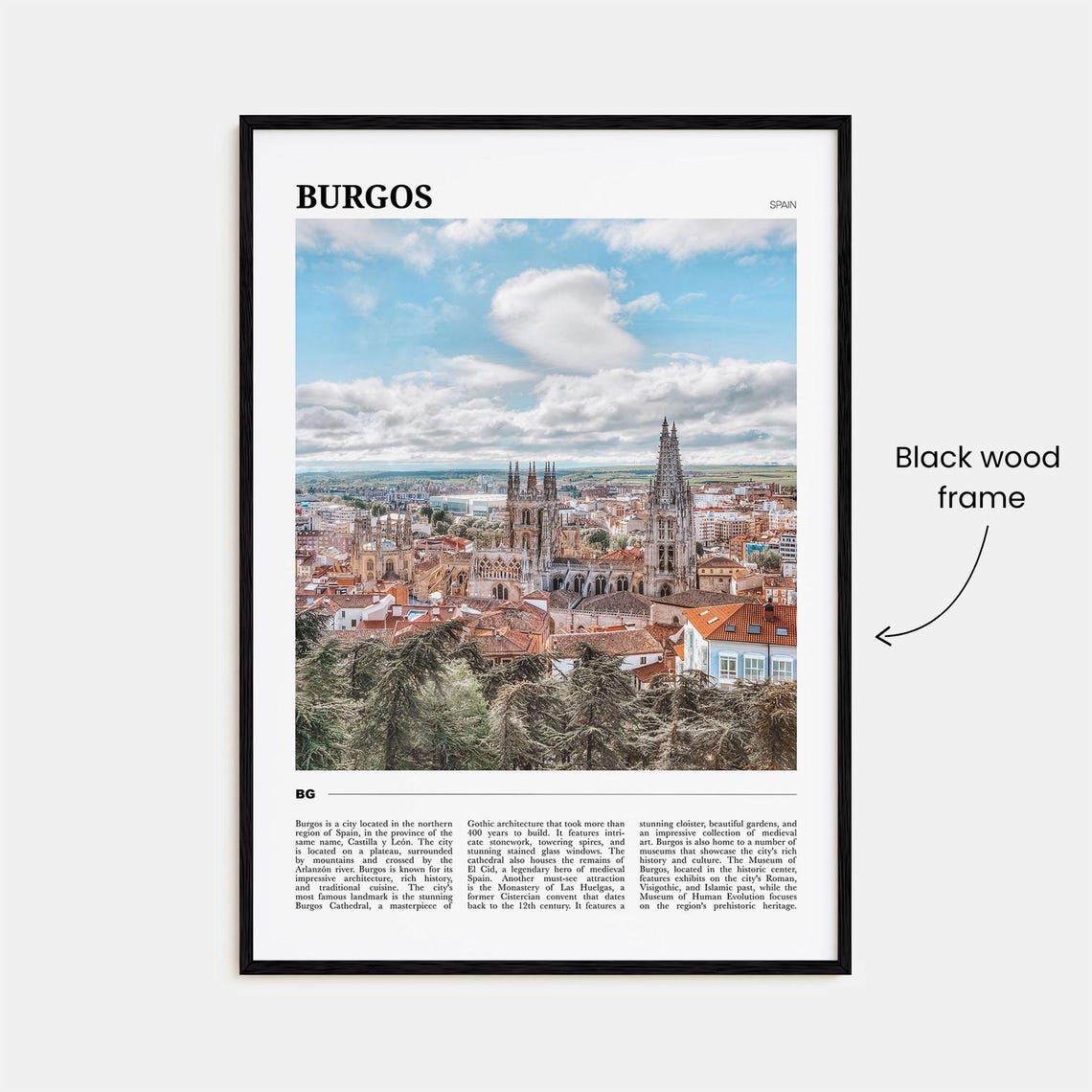 Burgos Spain Gothic Cathedral Aerial Old Town Rooftops Poster - Image 2