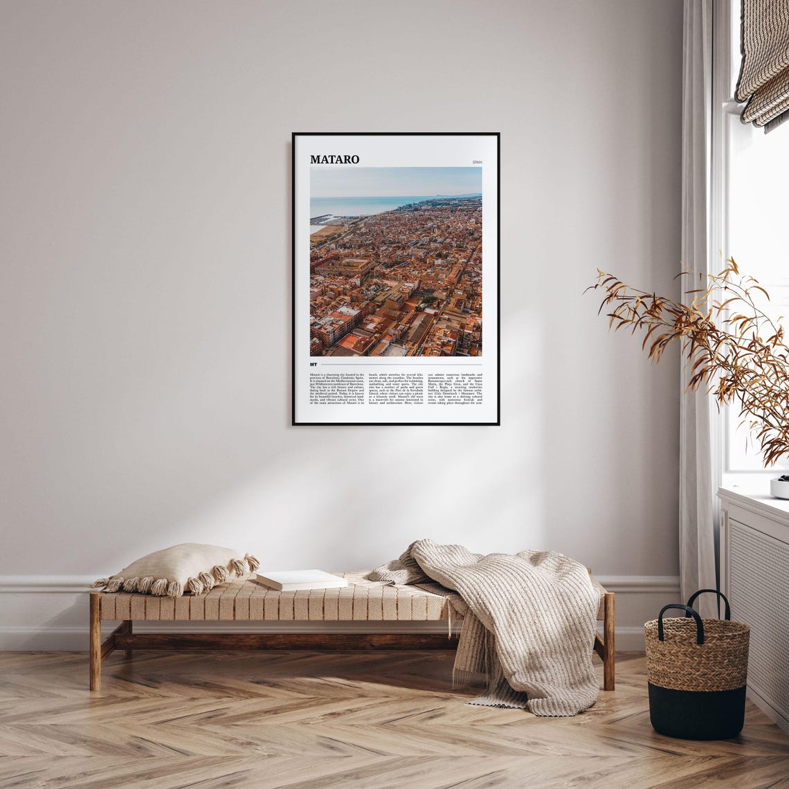 Mataro Spain Coastal City Aerial Photo Vintage Travel Poster - Image 4