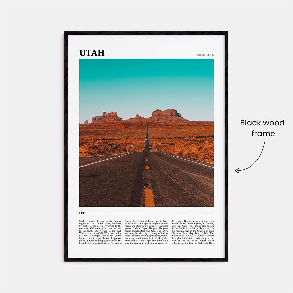 Utah Desert Road Red Rock Mesas Monument Valley View Travel Poster - Image 2