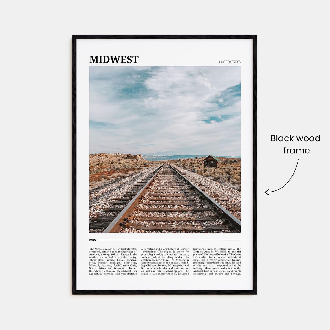 Midwest Prairie Railroad Tracks Sunset Sky Travel Poster Series - Image 2