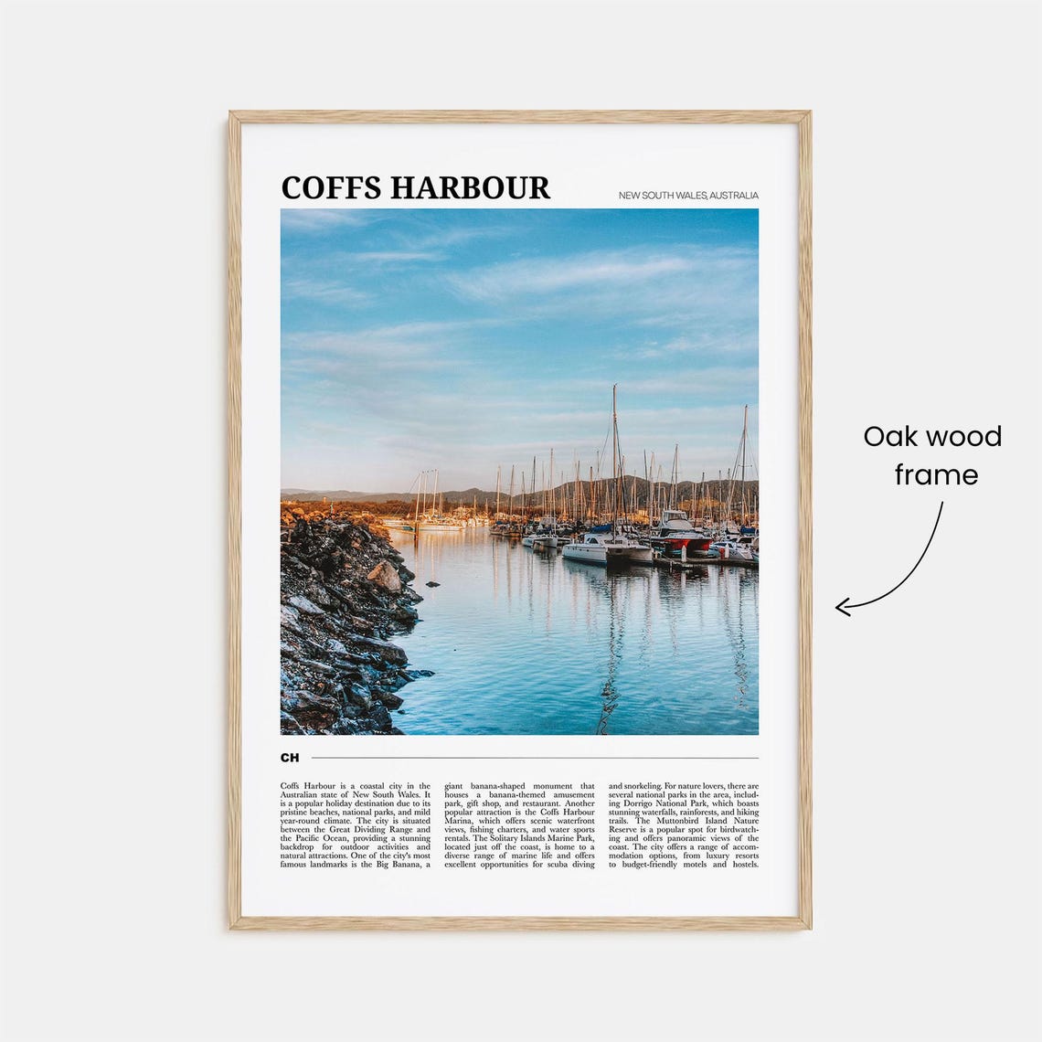 Coffs Harbour Australia Marina Sailboats Golden Hour Travel Poster - Image 3