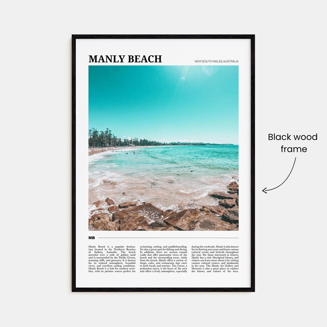 Manly Beach Travel Poster, New South Wales Australia - Image 2