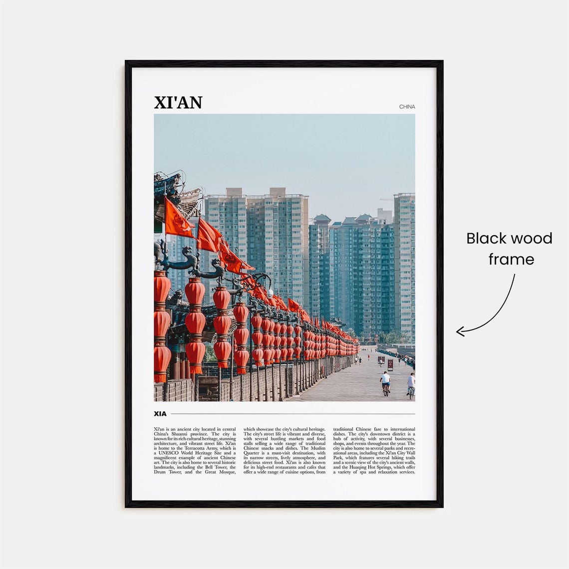 Xi'an China Ancient City Wall Red Lanterns Photography Poster - Image 2