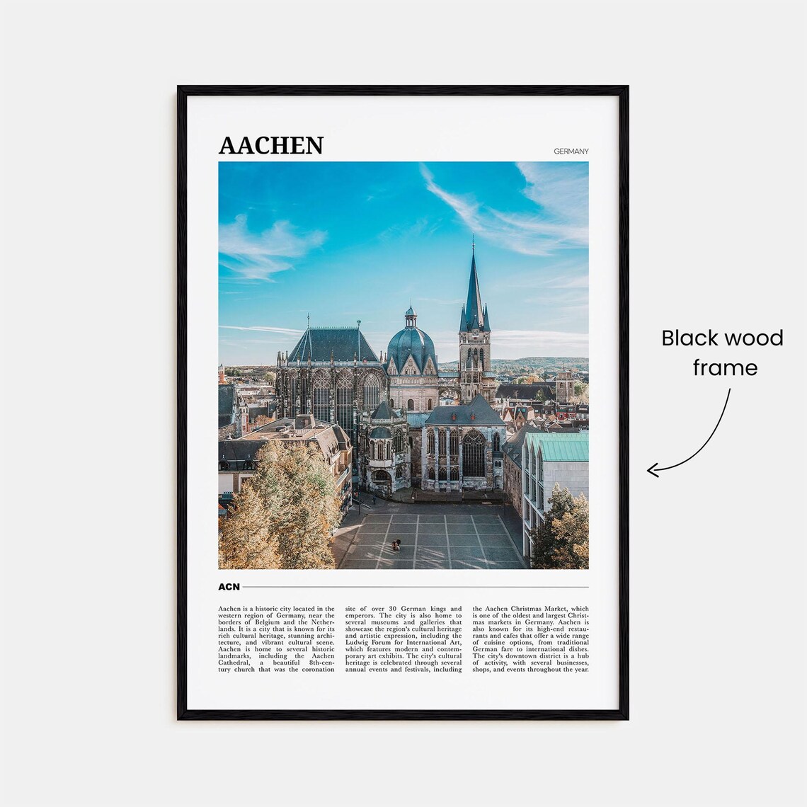 Aachen Travel Poster, Germany Wall Art Print - Image 2