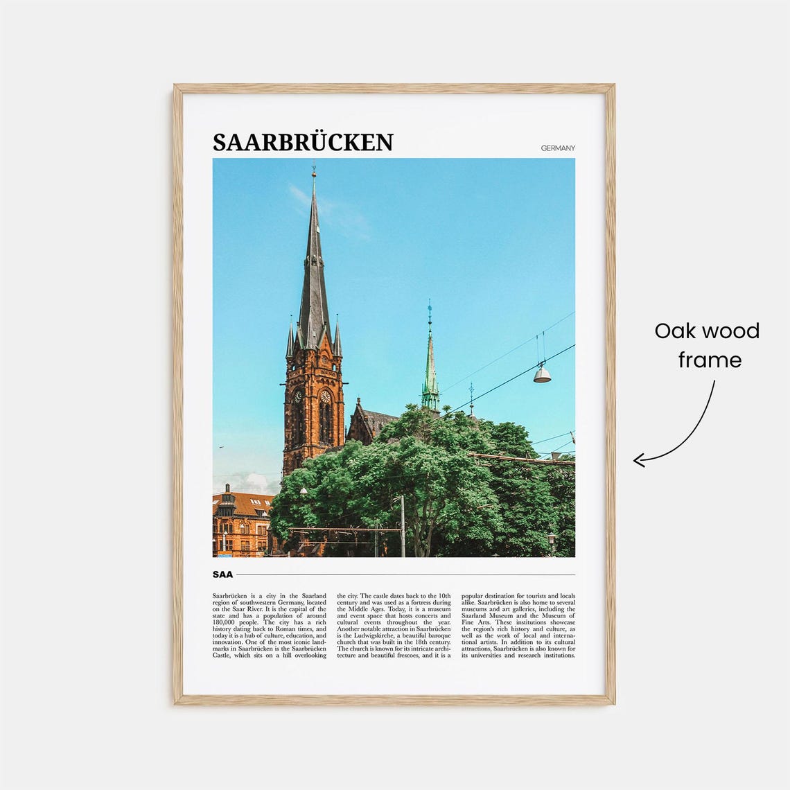 Saarbrucken Travel Poster Saarbrcken Wall Art Saarbrucken Poster Print Saarbrucken Photo Saarbrucken Decor Germany - Image 3