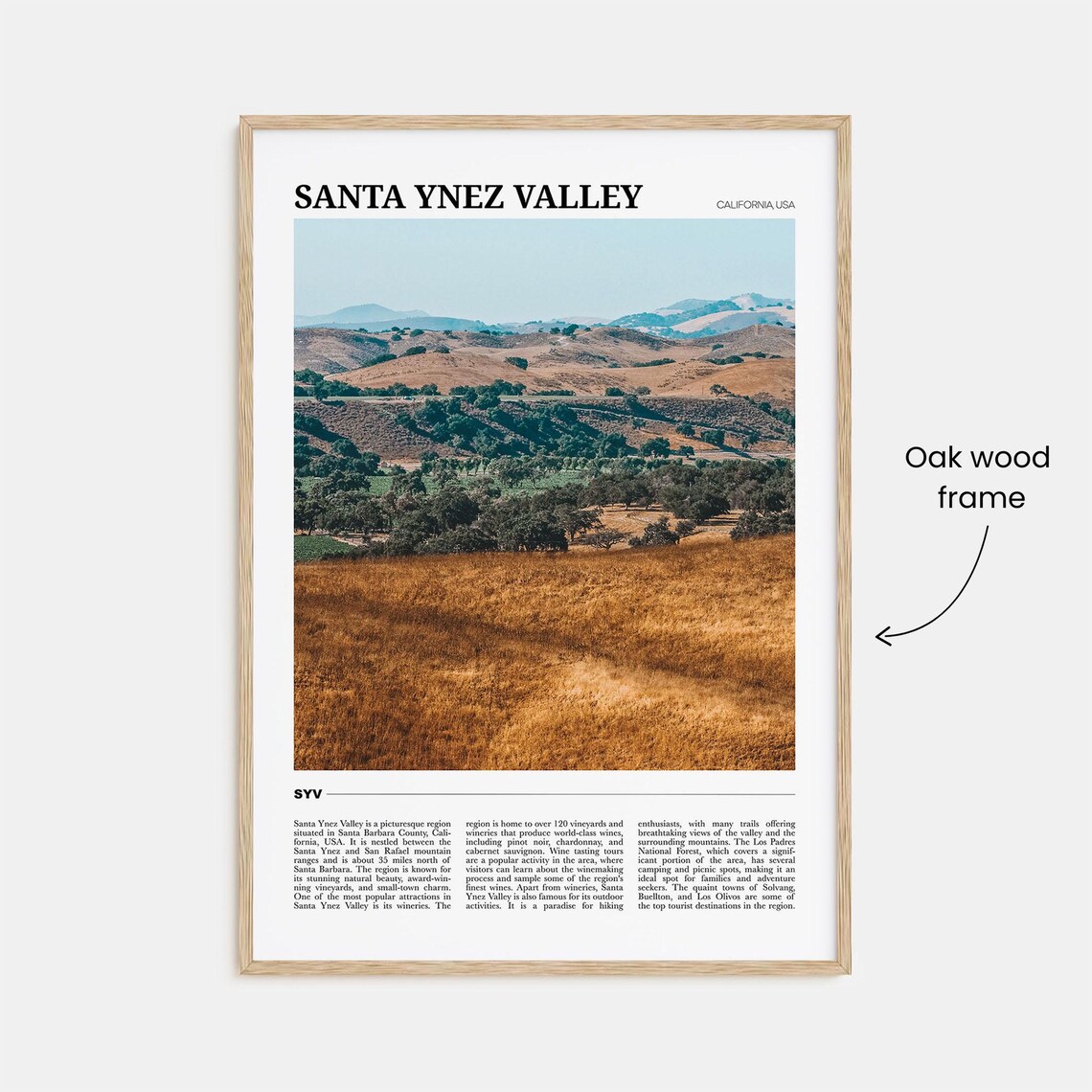 Santa Ynez Valley Travel Poster, Holiday Decor - Image 3