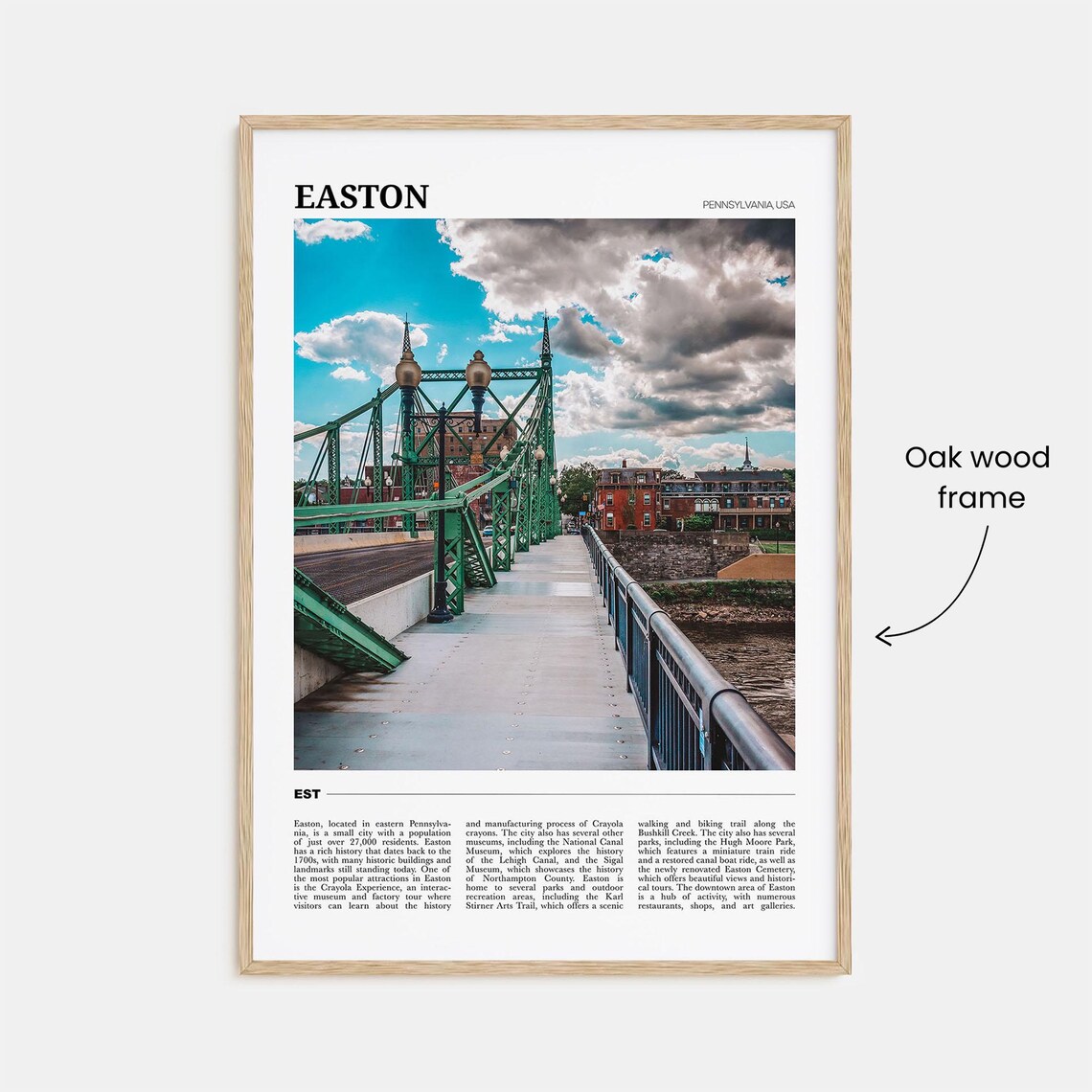 Easton Travel Poster, Pennsylvania USA Art Print - Image 3