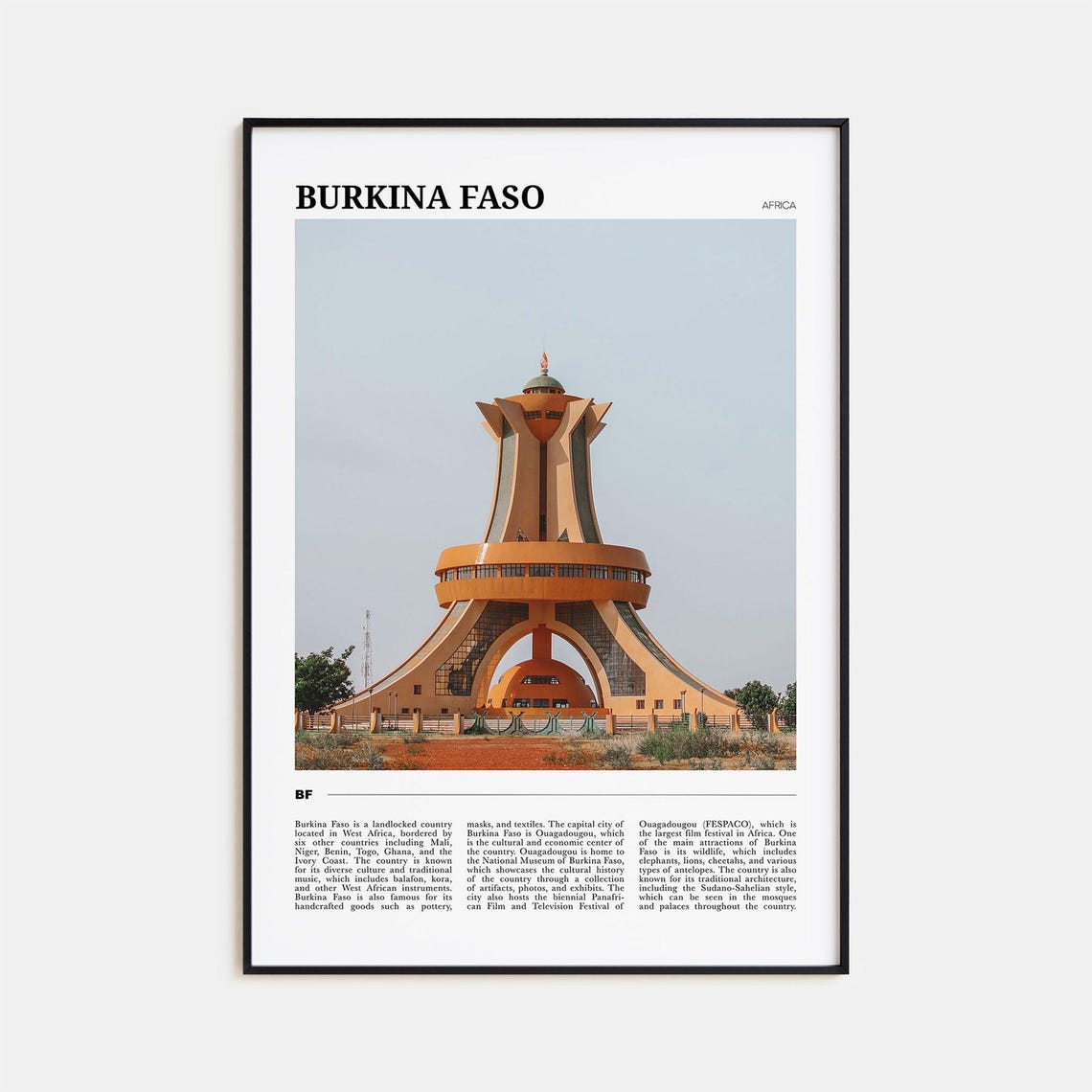Burkina Faso Travel Poster Burkina Faso Wall Art Burkina Faso Poster Print Burkina Faso Photo Burkina Faso Decor Africa