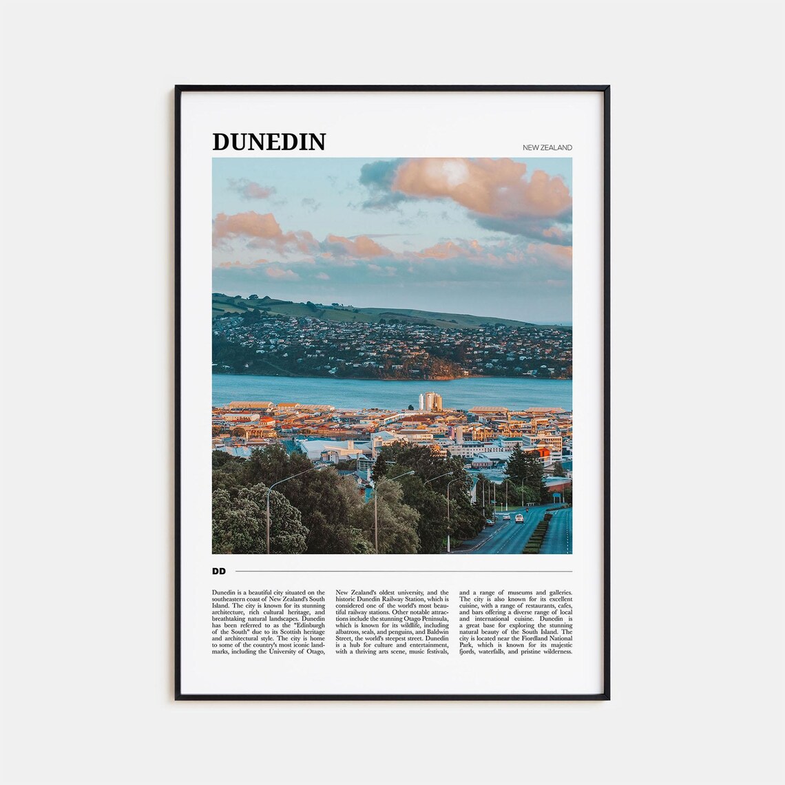 Dunedin Travel Poster, New Zealand Travel Poster