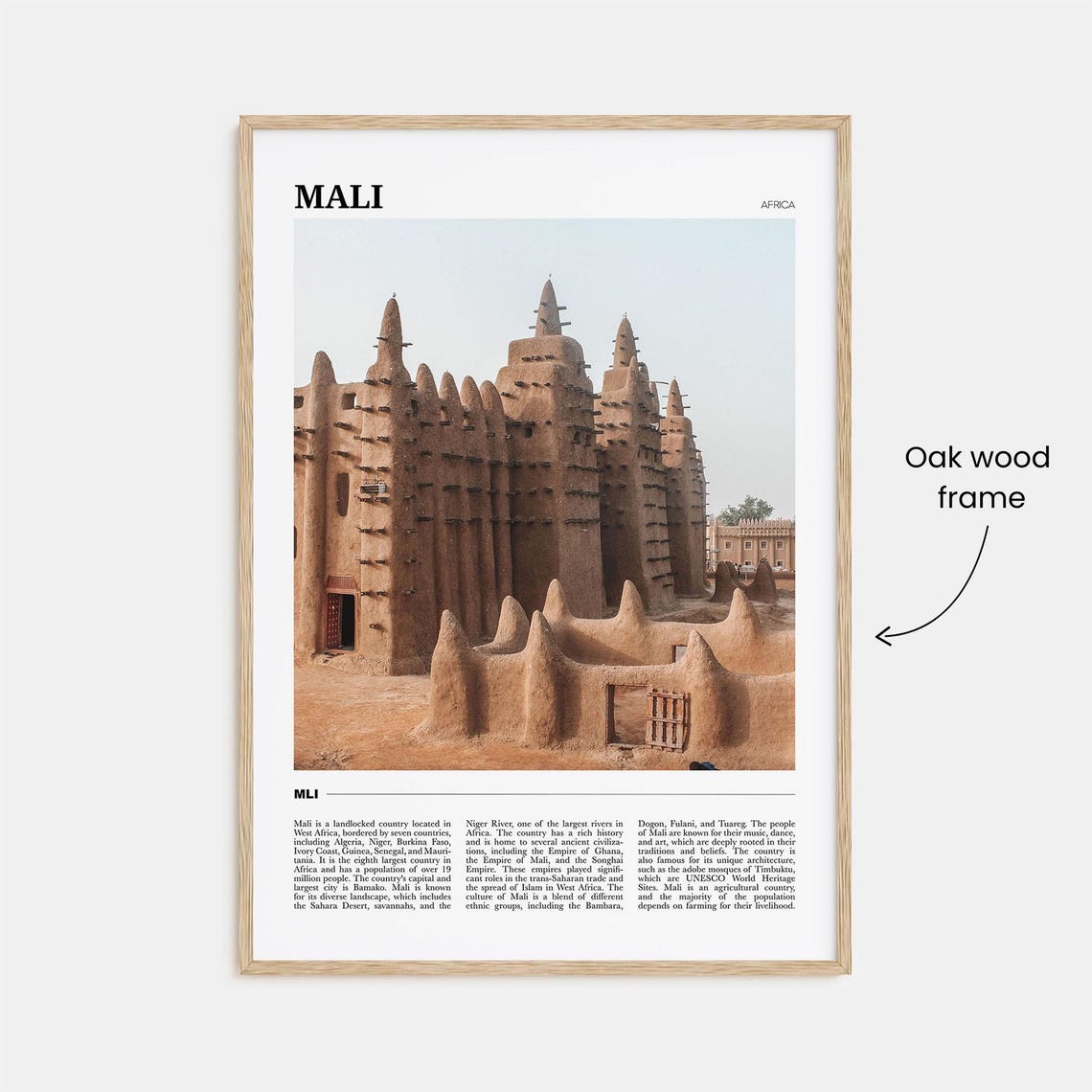 Mali Africa Great Mosque of Djenne Adobe Architecture Poster - Image 3