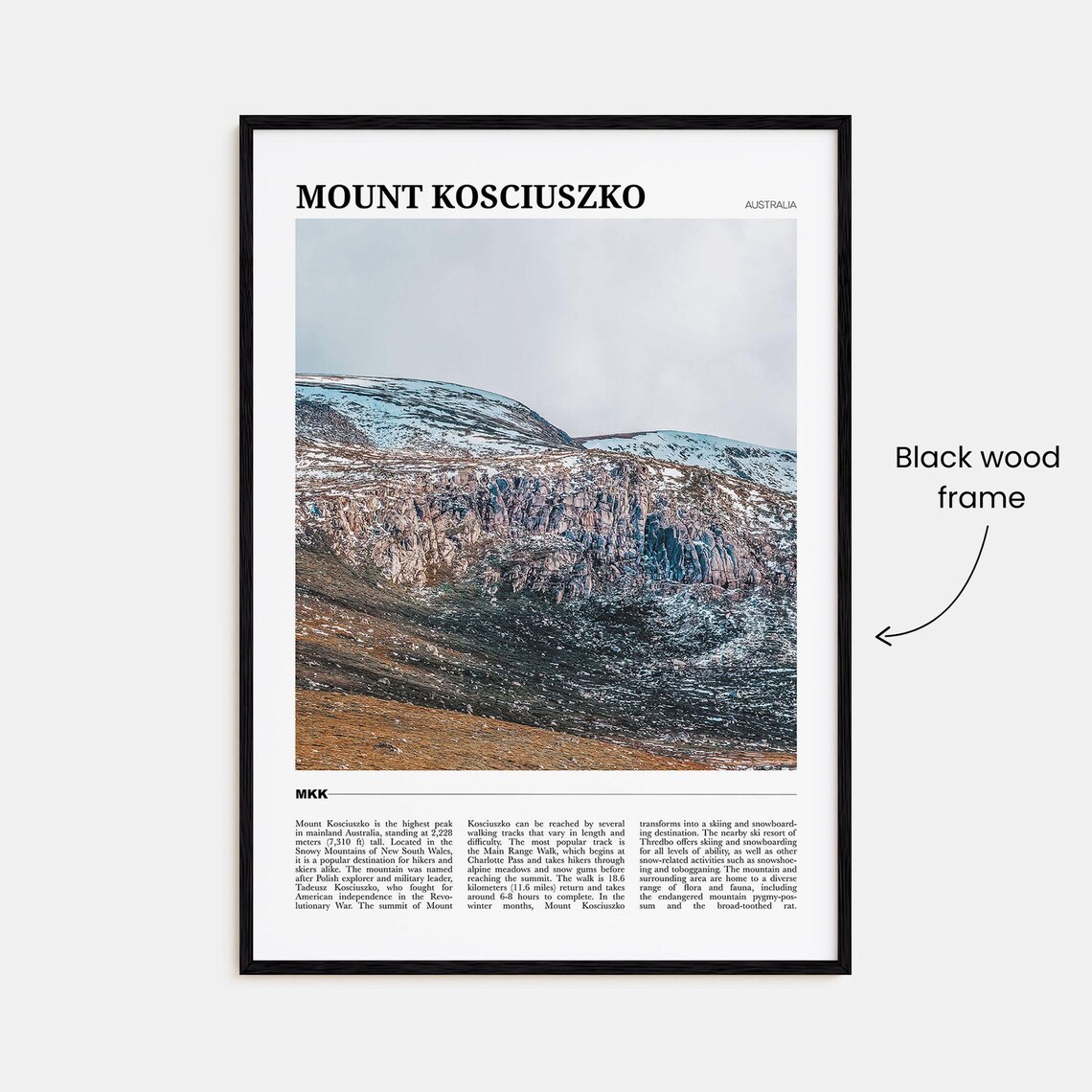 Mount Kosciuszko Australia Snowy Alpine Summit Hiking Travel Poster - Image 2
