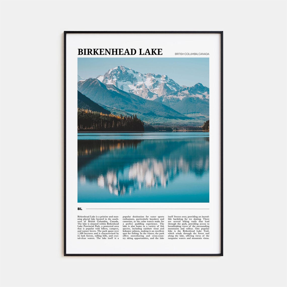Birkenhead Lake British Columbia Glacier Lake Reflection Poster