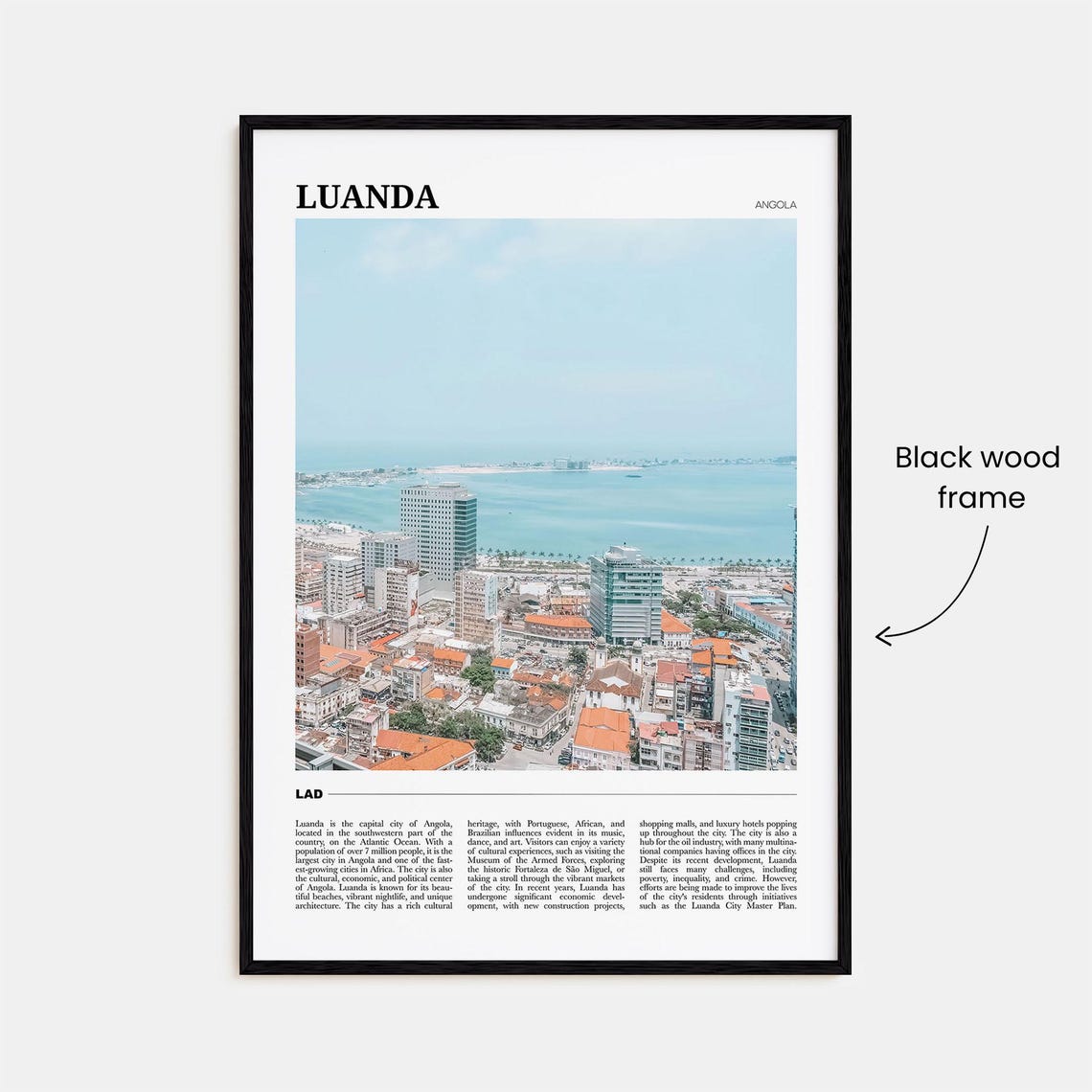 Luanda Angola Coastal Capital City Ocean Bay Skyline Panorama Poster - Image 2