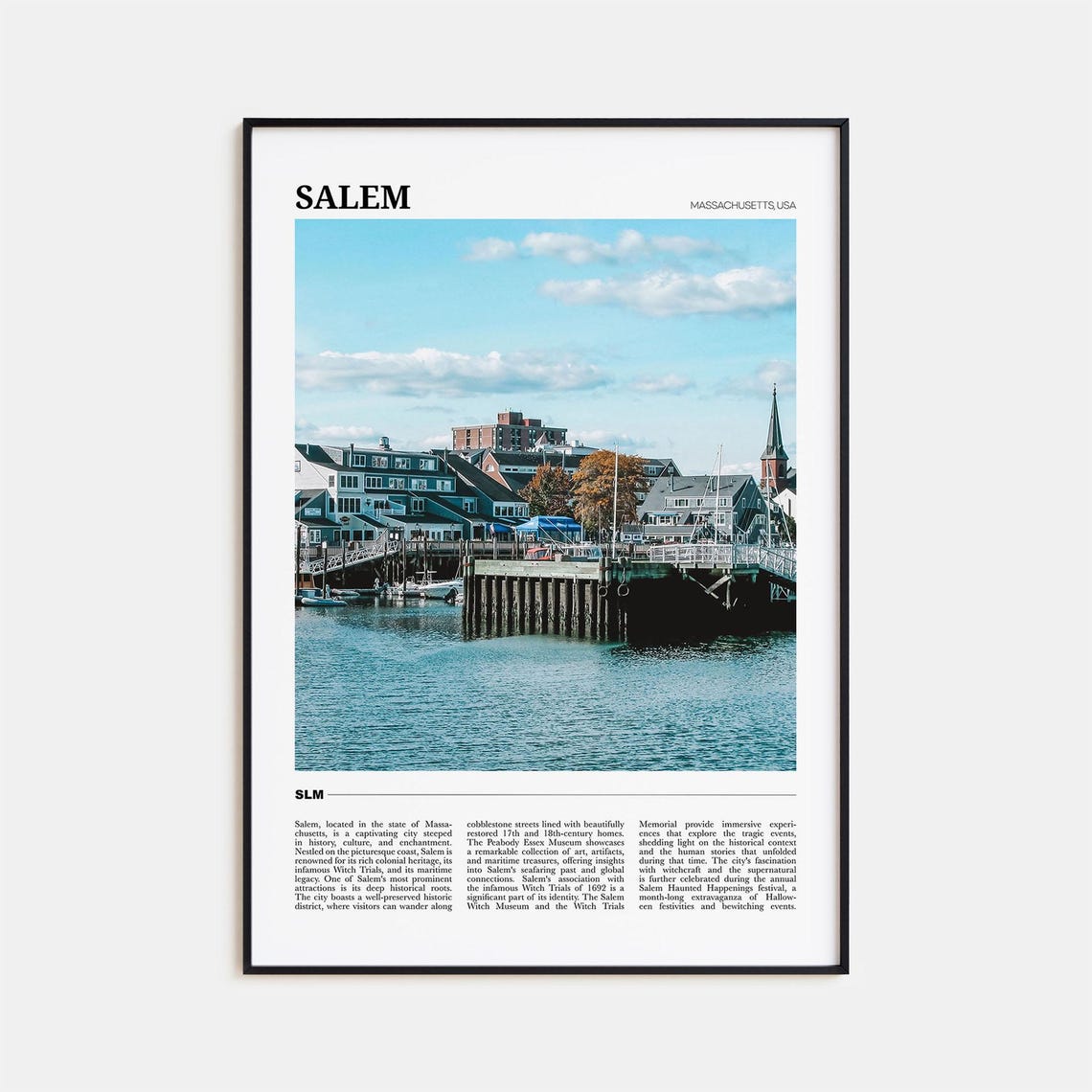 Salem Massachusetts Harbor Marina Waterfront Scene View Poster