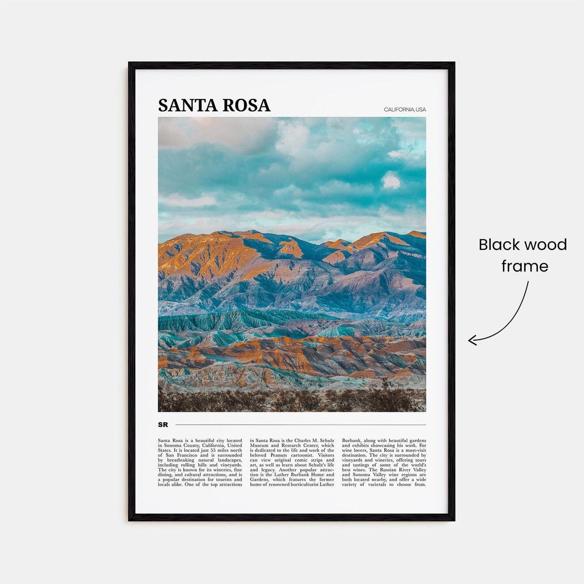 Santa Rosa Travel Poster No 1 Santa Rosa Wall Art Santa Rosa Poster Print Santa Rosa Photo Santa Rosa Decor California Usa - Image 2