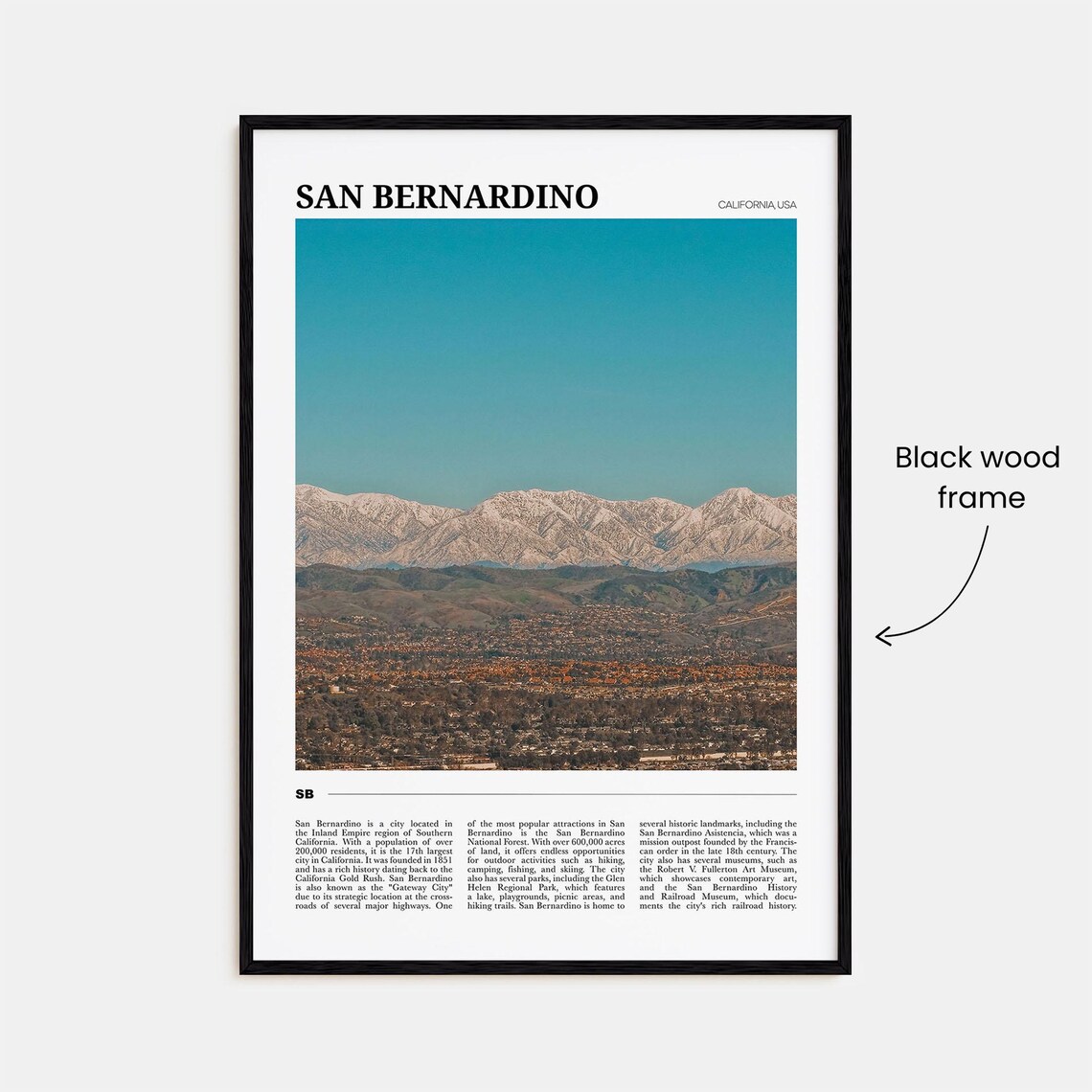 San Bernardino Travel Poster, USA Wall Art - Image 2