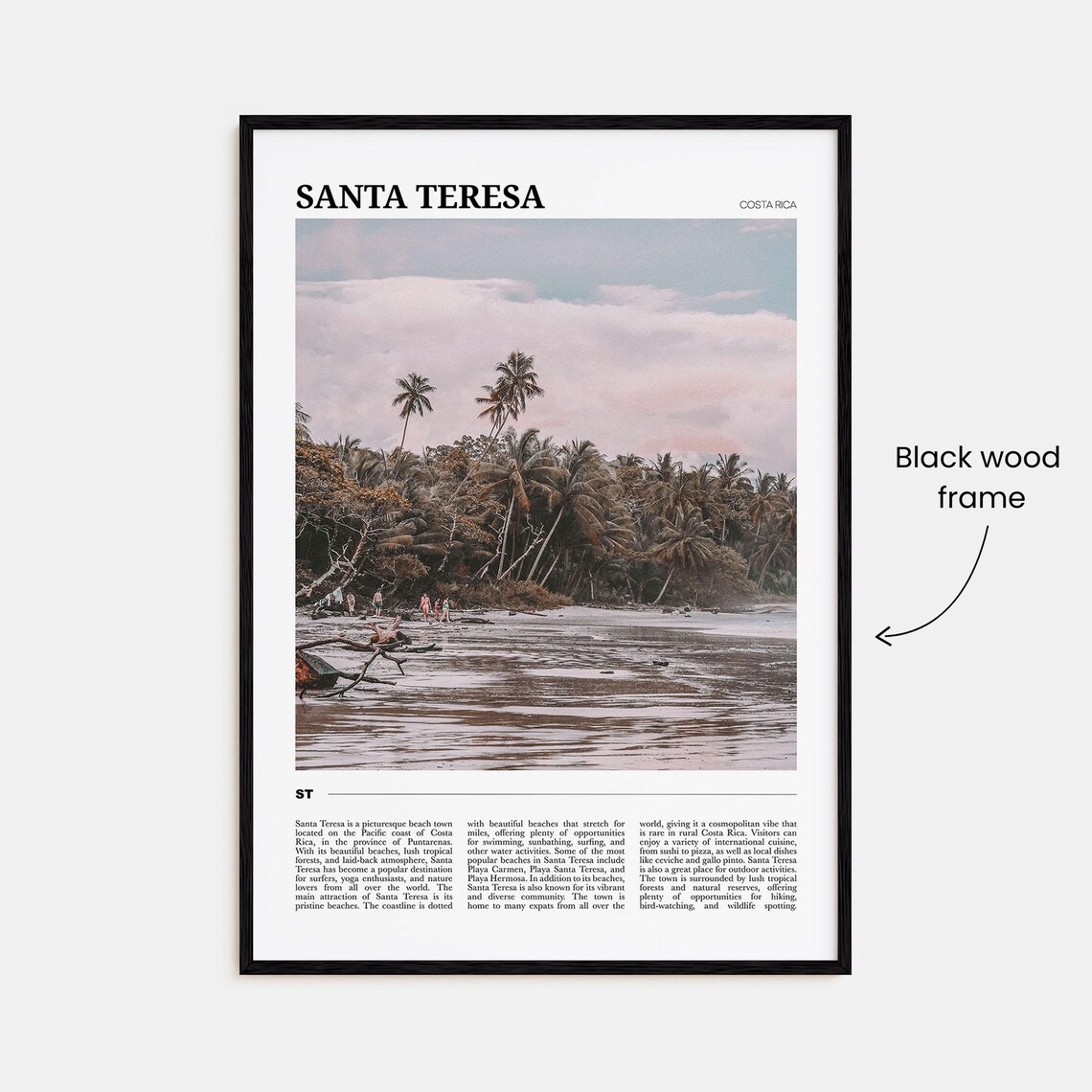 Santa Teresa Costa Rica Beach Palms Surf Town Travel Photography Art Poster - Image 2