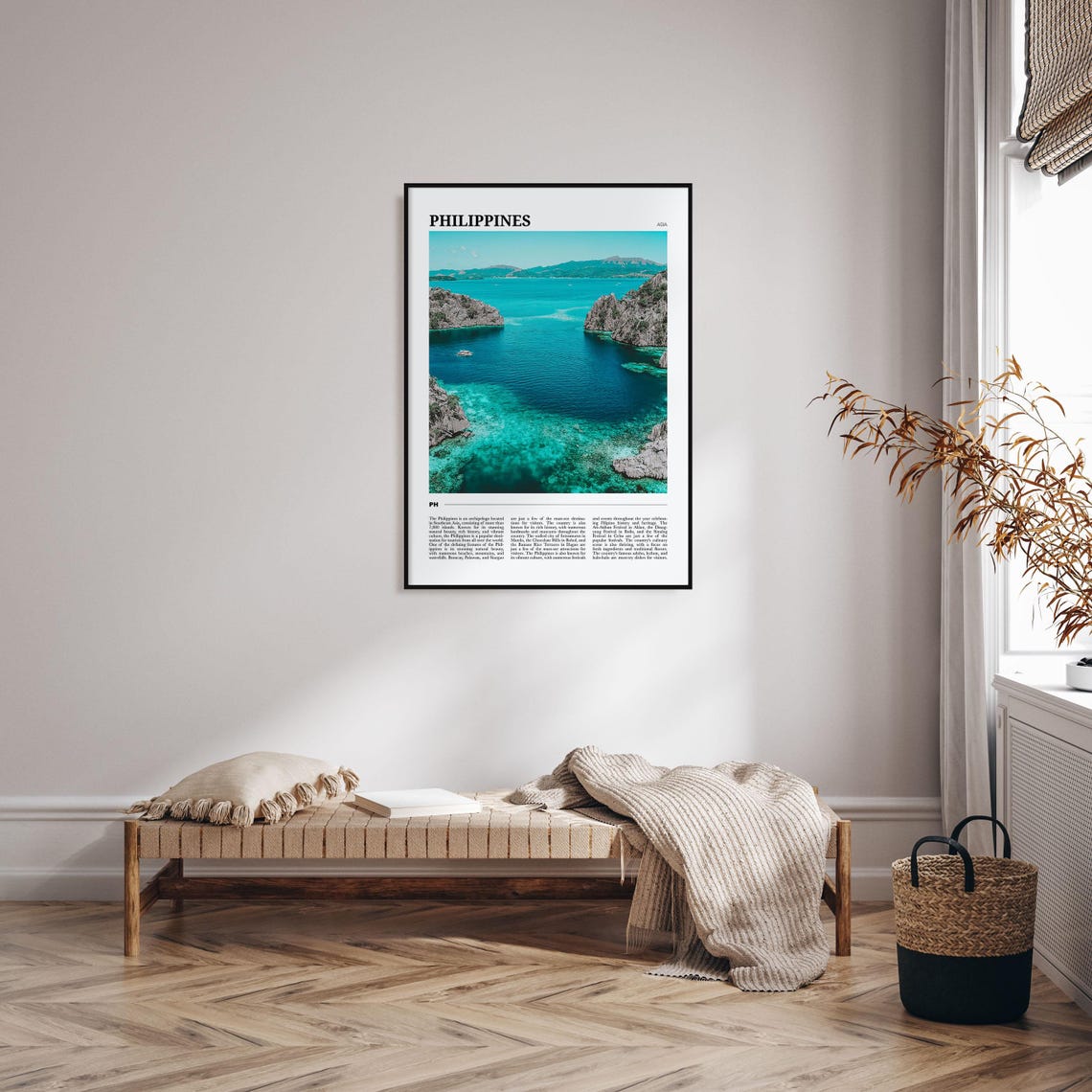 Philippines Tropical Lagoon Turquoise Water Limestone Travel Poster - Image 4