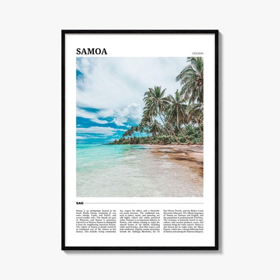 Samoa Travel Poster, Vibrant Beach Photography Print