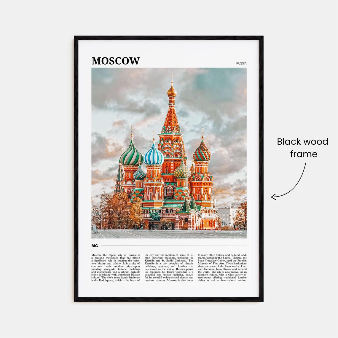 Moscow Russia Saint Basils Cathedral Colorful Domes Travel Poster - Image 2