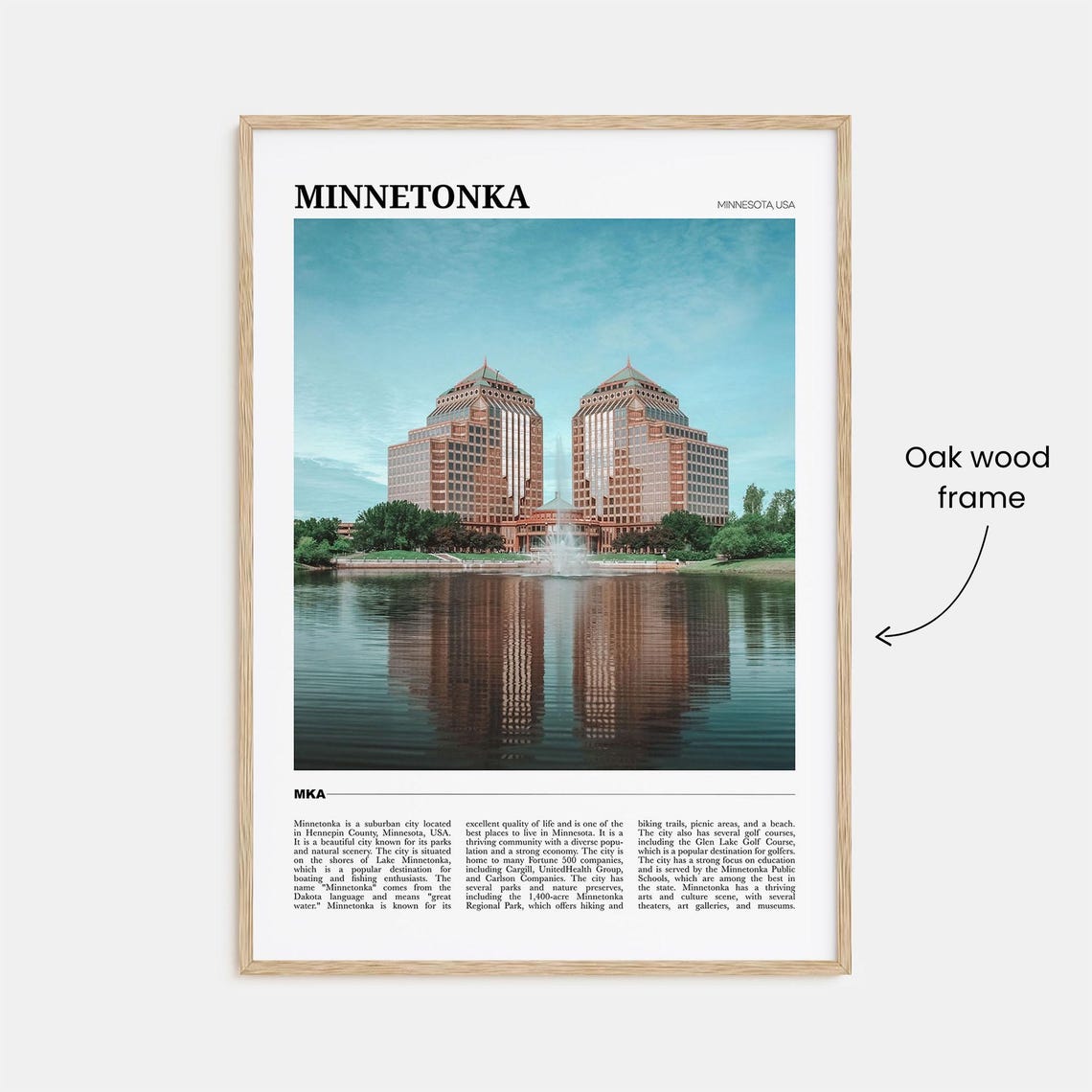 Minnetonka Minnesota Lake Towers Reflection Travel Poster Series - Image 3