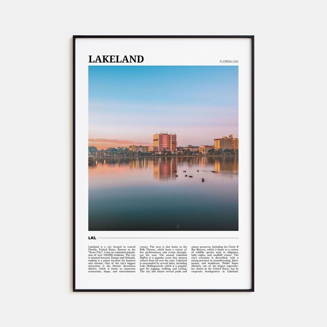 Lakeland Travel Poster, Florida USA Art Print