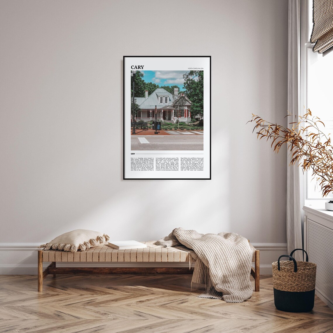 Cary North Carolina Historic House Porch Small Town Travel Poster - Image 4