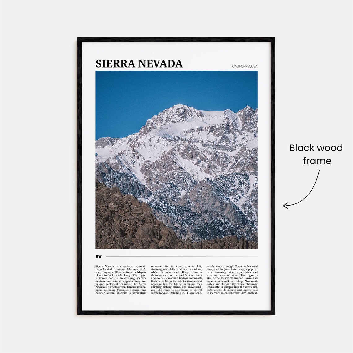 Sierra Nevada Travel Poster, California Wall Art Print - Image 2