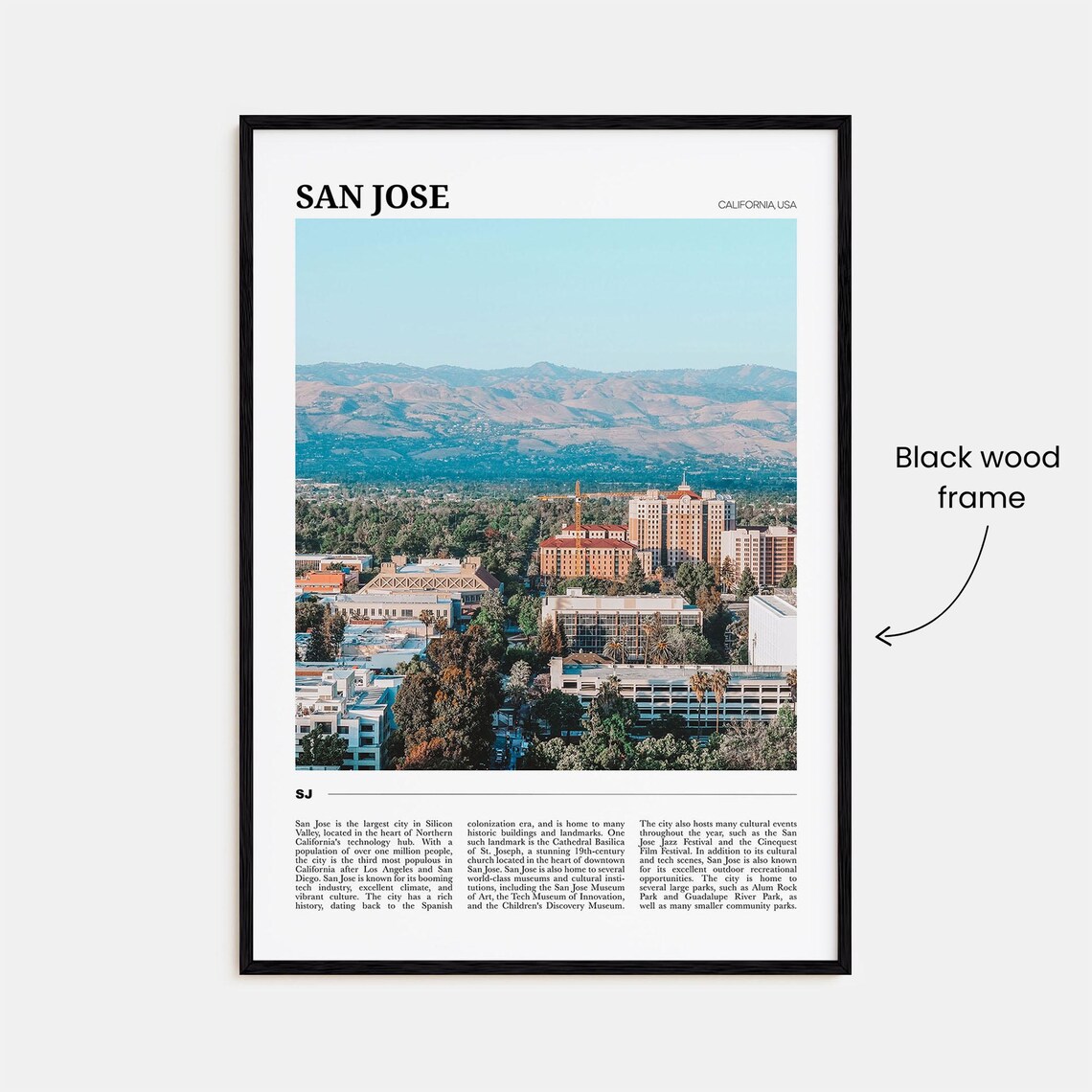 San Jose Travel Poster, California Wall Art Print - Image 2